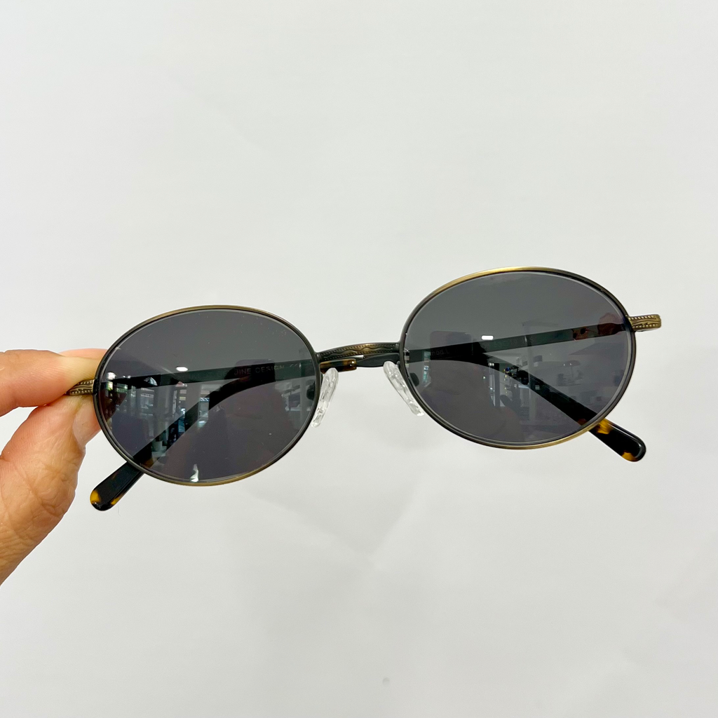 Occhiale da sole Vintage Ovale in metallo
